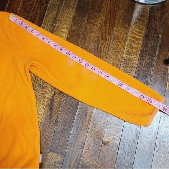 Vintage 90s Esprit Orange 1/4 Zip Logo Pullover Fleece Jacket - Picture 11 of 15